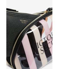Victoria's Secret signature stripe beauty bag 2в1