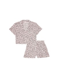 Пижама Cotton Printed Short PJ Set Pink Leopard Hearts