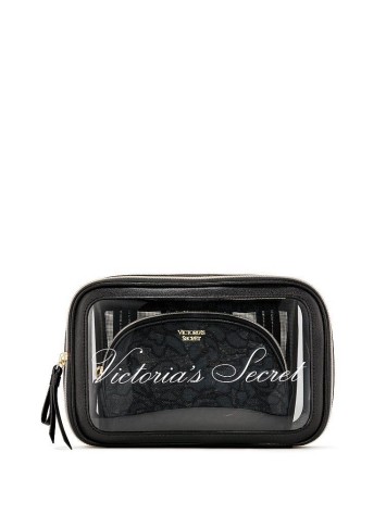 3 в 1 косметичка Victoria's Secret Beauty Bag Trio VS Black Lace