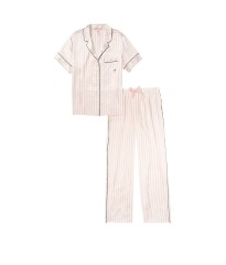 Сатинова піжама VS Satin Short-sleeve Pink Stripes