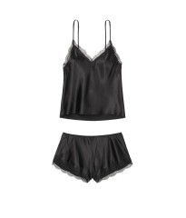 Сатиновая пижама Victoria’s Secret satin Pj Set Black