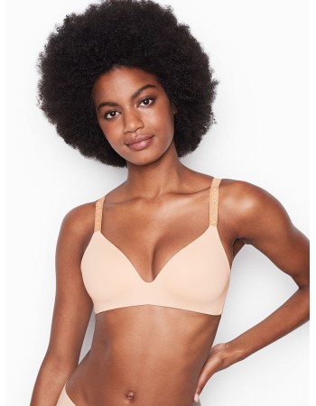 Бюстгальтер Victoria’s Secret Logo Bra Lightly Lined Wireless Champagne