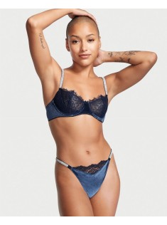 Комплект білизни Вікторія Сікрет Very Sexy  Velvet Blue Push-up Bra set