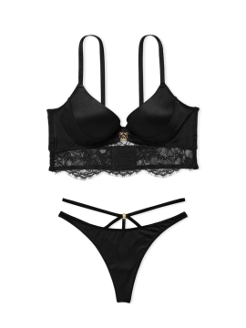 Комплект белья Victoria’s Secret Very Sexy Black Lace push-up bra