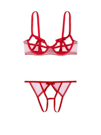 Комплект Very Sexy Open Cup Demi Bow Unlined Balconet Lipstick Set2