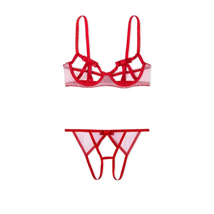 Комплект Very Sexy Open Cup Demi Bow Unlined Balconet Lipstick Set2