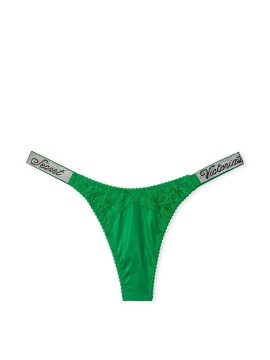Трусики Smooth Verdant Green Lace Shine Strap Thong Panty