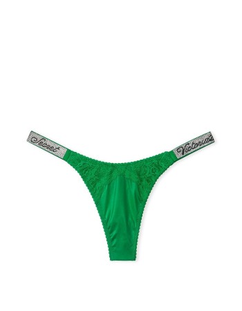 Трусики Smooth Verdant Green Lace Shine Strap Thong Panty