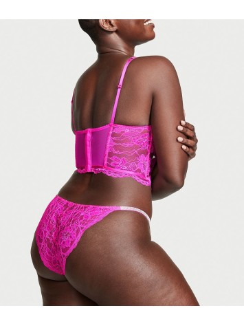 Трусики Micro Lace Fuschia Frenzy Shine Strap Cheekini Panty