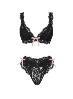 Комплект VS For LOVE & LEMONS Noelle Lace Bra Black Set