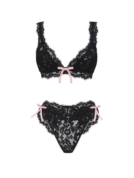 Комплект VS For LOVE & LEMONS Noelle Lace Bra Black Set