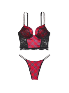 Комплект Bombshell Add-2-Cups Push-Up Corset Top Lacy Plaid