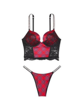 Комплект Bombshell Add-2-Cups Push-Up Corset Top Lacy Plaid