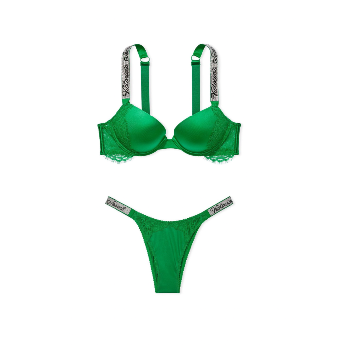 Комплект Shine Strap Push-Up Bra Verdant Green