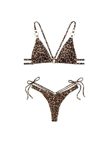 Купальник Strappy Swim Bikini Bottom leopard