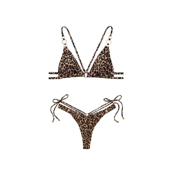 Купальник Strappy Swim Bikini Bottom leopard