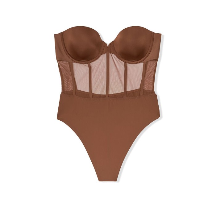 Боді Victoria's Secret ?Sexy illusions Warm Brown Teddy