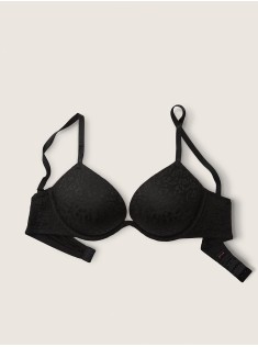 Бюстгальтер PINK super push up Black lace bra