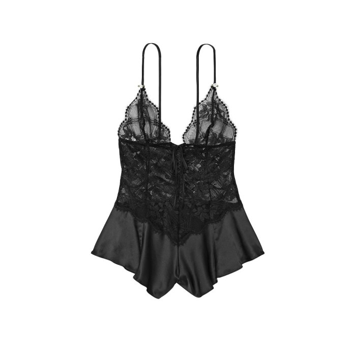 Ромпер Lattice Lace Romper Black
