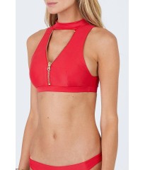 Купальник Beach Bunny High Neck Zipper Top Bikini Red