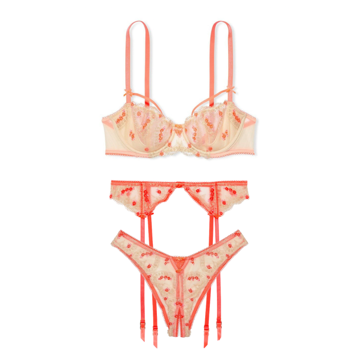 Комплект Wicked Unlined Heart Embroidery Balconette Bra Set