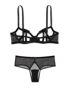 Комплект Very Sexy Open Cup Demi Bow Unlined Balconet Cheeky Black Set