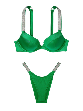 Купальник Shine Strap Sexy Tee Push-Up Bikini Verdant Green