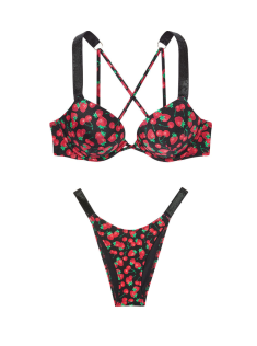 Купальник Shine Strap Sexy Tee Push-Up Bikini Mixed Berry Set