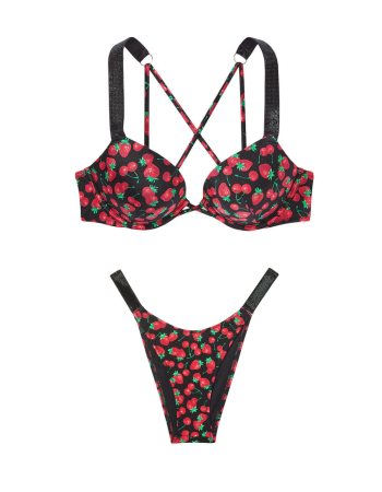 Купальник Shine Strap Sexy Tee Push-Up Bikini Mixed Berry Set