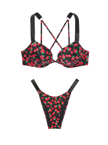 Купальник Shine Strap Sexy Tee Push-Up Bikini Mixed Berry Set