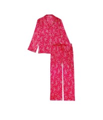 Пижама Satin Long Pajama Set Victoria’s Secret Red Heart Dot