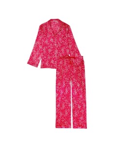 Пижама Satin Long Pajama Set Victoria’s Secret Red Heart Dot