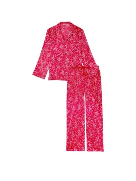 Пижама Satin Long Pajama Set Victoria’s Secret Red Heart Dot