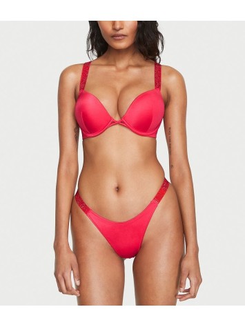 Купальник Shine Strap Bombshell Add-2-Cups Push-Up Bikini Set Wild Strawberry