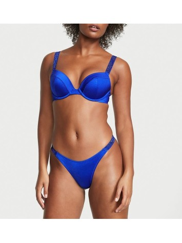 Купальник Shine Strap Sexy Tee Push-Up Bikini Set Blue Oar