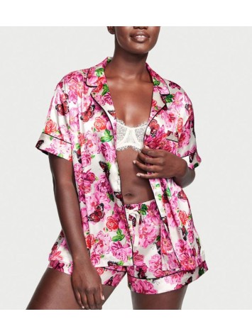 Сатинова піжама Satin Short Pj set Roses Print
