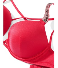 Купальник Shine Strap Bombshell Add-2-Cups Push-Up Bikini Set Wild Strawberry Logo
