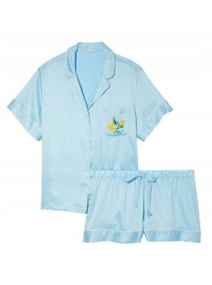 Піжама Pj Set Satin Blue Short Lemon