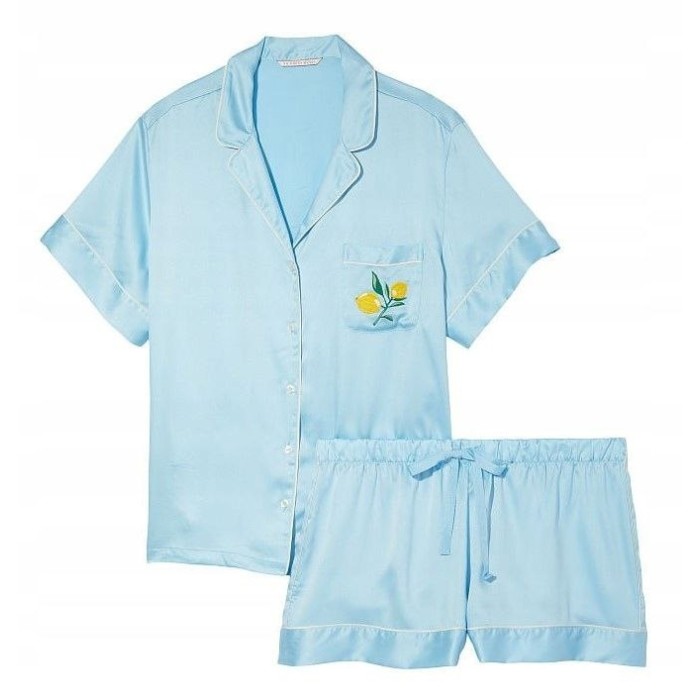 Піжама Pj Set Satin Blue Short Lemon