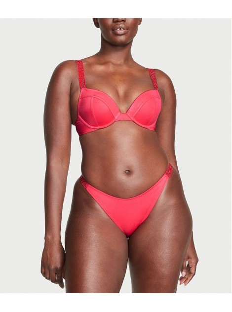Купальник Shine Strap Sexy Tee Push-Up Bikini Set Wild Strawberry