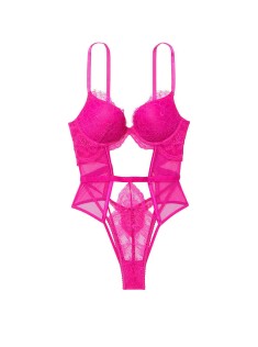 Боді Push-Up Cutout Lace Teddy Fuchsia