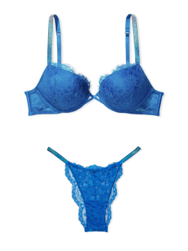 Комплект білизни Add 2 Cups Shine Strap Lace Push Up Bra Blue Set