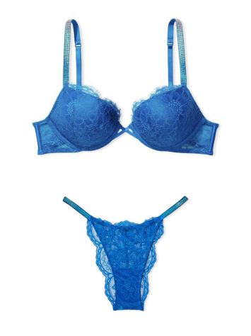 Комплект білизни Add 2 Cups Shine Strap Lace Push Up Bra Blue Set