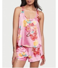 Пижама Short Cami PJ Set White Pink Flower Print logo
