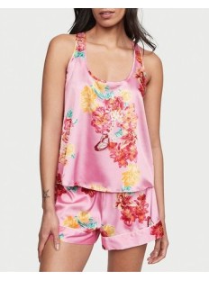 Пижама Short Cami PJ Set White Pink Flower Print logo