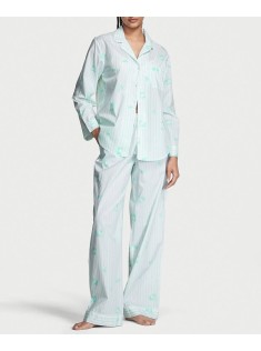 Піжама Cotton Long Pajama Set Resort Blue Stripe