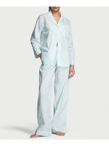 Піжама Cotton Long Pajama Set Resort Blue Stripe