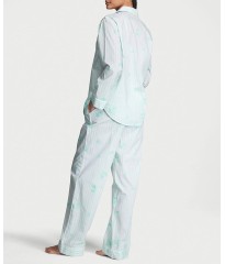 Піжама Cotton Long Pajama Set Resort Blue Stripe