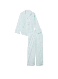 Піжама Cotton Long Pajama Set Resort Blue Stripe