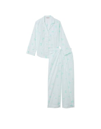Піжама Cotton Long Pajama Set Resort Blue Stripe
